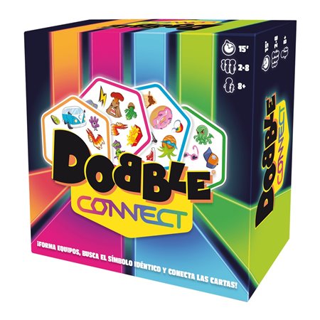 Jogo de tabuleiro Dobble Connect recomendado para 8 anos de idade