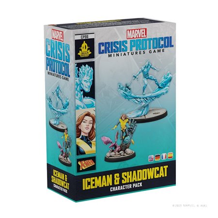 Protocolo de crise da Marvel jogo de tabuleiro Iceman e Shadowcat idade recomendada 14 anos