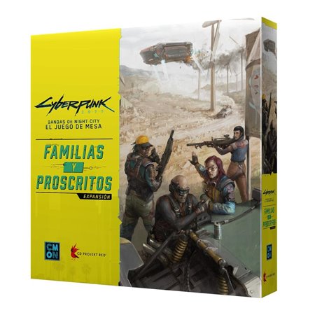 Jogo de tabuleiro Cyberpunk 2077: famílias e bandidos com idade recomendada de 14 anos