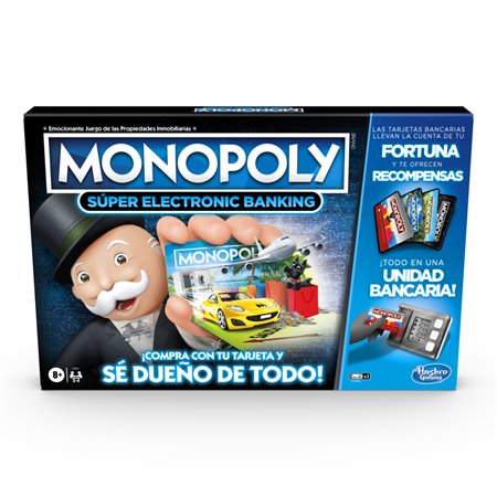 Jogo de tabuleiro espanhol super bancário eletrônico da Hasbro