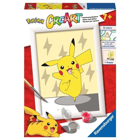 Kit para pintar com números Ravensburger Creat série e pokemon: pikachu