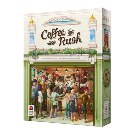 Jogo de tabuleiro Coffee Rush recomendado para 8 anos de idade