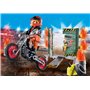 Playmobil starter pack dublê de motocicleta com parede de fogo