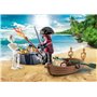 Pacote inicial Playmobil pirata com barco a remo