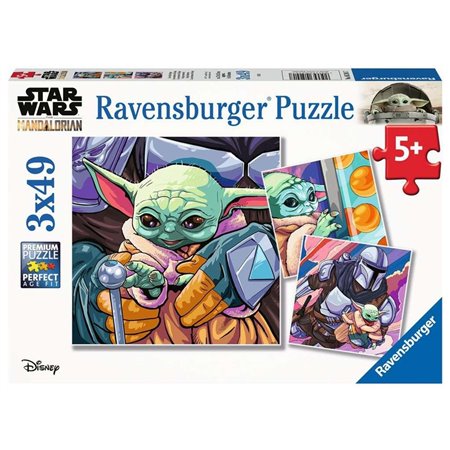 Puzzle ravensburger, o mandaloriano: baby yoda 3x49