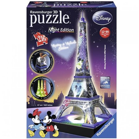 quebra-cabeça 3d ravensburger disney torre eiffel