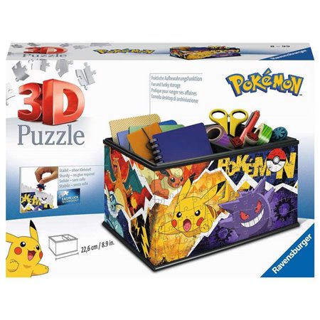 Puzzle 3d caixa de armazenamento ravensburger - pokemon