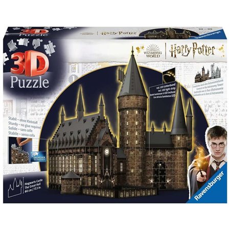 Ravensburger 3D Puzzle Harry Potter Castelo de Hogwarts - O Salão Principal - Edição Noturna