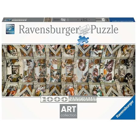 Quebra-cabeça panorâmico Ravensburger Michelangelo: abóbada da Capela Sistina 1000 peças