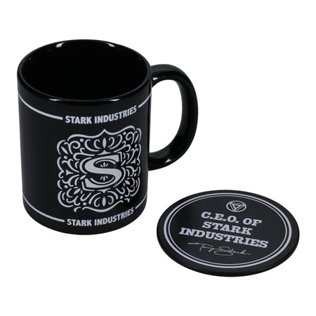 Caneca + porta copos paladone stark Industries