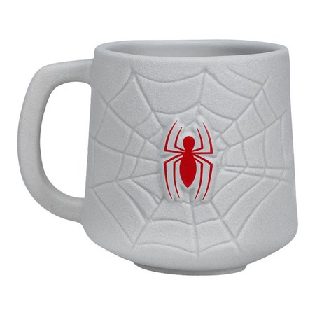 Caneca 3d paladone marvel teia de aranha e logotipo de aranha - homem 350 ml