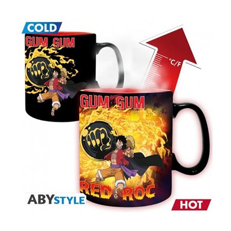 abystyle one piece mudança de calor caneca luffy vs kaidou