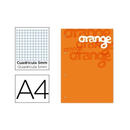 Recarga Colada Quadricula de 5 Mm Laranja A4 Natural100 Folhas 100 G/M2