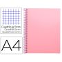 Caderno Espiral Din A4 Jolly Capa Forrada 140 F 75 Gr Quadricula 5Mm 5 Bandas de Cores 4 Furos Cor Rosa