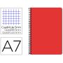 Caderno Espiral Din A7 Wonder Capa Plastico 100 F 90 Gr Quadricula 5Mm 4 Bandas de Cores Cor Vermelho