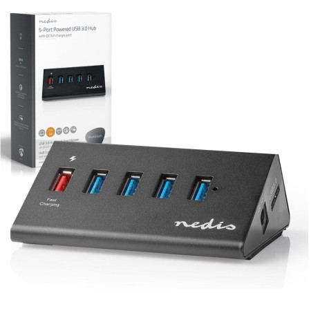 Hub Usb 5 Portas Usb 3.0 Quickcharge Nedis