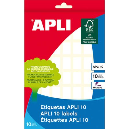 Etiquetas Apli 10 Branco 12,0 x 18,0mm 10 Folhas