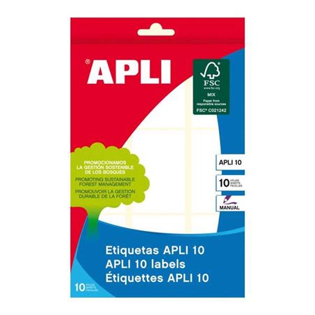 Etiquetas Apli Brancas 34 x 53 mm - Ideal para Escrever - 10 Folhas