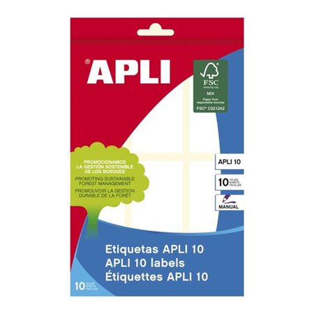 Apli Pacote de 60 Etiquetas 34 x 67mm - Ideal para Escrever - Adesivo Permanente - Cor Branca