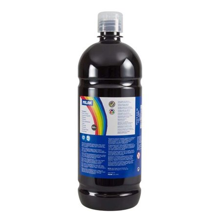 Garrafa Milan Tempera 1000ml - Tampa Dispensadora - Secagem Rápida - Misturável - Cor Preta