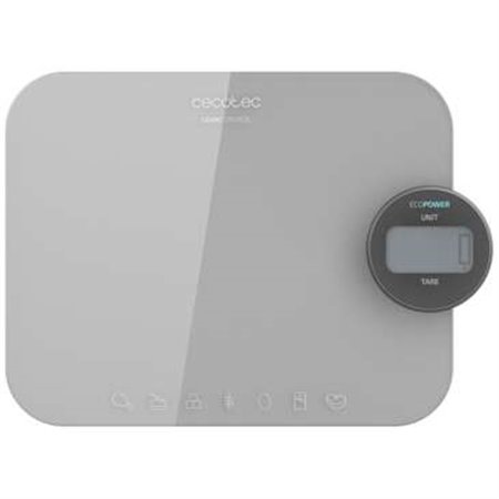 Balança de cozinha Cecotec Cook Control 10300 EcoPower Nutrition - Funciona sem pilhas - Precisão de 1gr - Peso máx. 8kg - Tela 