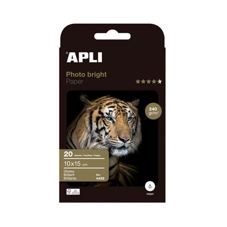 Papel fotográfico Apli Photobright 10 x 15 cm 240g 20 folhas