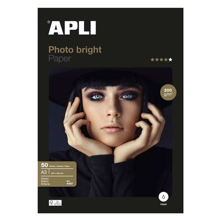 Papel Fotográfico Apli Photobright A3 200g 50 Folhas