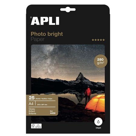 Papel Fotográfico Apli Photobright A4 280g 25 Folhas