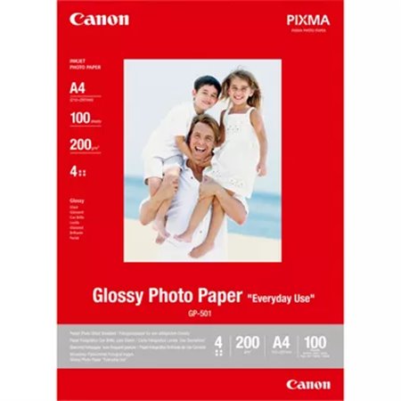 Papel fotográfico brilhante Canon GP-501 A4 200gr 100 folhas