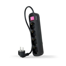 Faixa de Proteção Nanocabo com 4 Shuckos - Cabo 1,40m - Interruptor Liga/Desliga - Cor Preta Faixa de Proteção Nanocabo com 4 Shuckos - Cabo 1,40m - Interruptor Liga/Desliga - Cor Preta