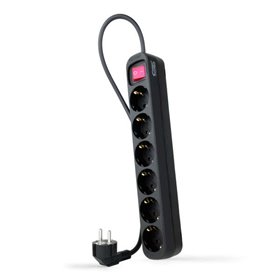 Faixa de Proteção Nanocabo com 6 Shuckos - Cabo 1,40m - Chave Liga/Desliga - Cor Preta Faixa de Proteção Nanocabo com 6 Shuckos - Cabo 1,40m - Chave Liga/Desliga - Cor Preta
