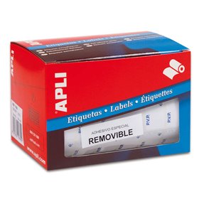 Rolo Apli de etiquetas PVP brancas removíveis 16,0 x 22,0 mm Rolo Apli de etiquetas PVP brancas removíveis 16,0 x 22,0 mm