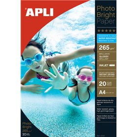 Papel fotográfico resistente à água Apli Photobright A4 265g 20 folhas Papel fotográfico resistente à água Apli Photobright A4 265g 20 folhas