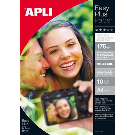 Papel Fotográfico Apli Photobright Dupla Face A4 175g 10 Folhas