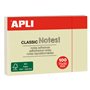 Apli Classic Sticky Notes 75x50mm Pad 100 Folhas - Adesivo de qualidade - Fácil de descascar - Ideal para lembretes - Amarelo