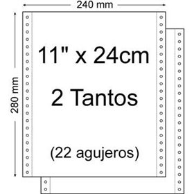 Papel Contínuo 11" x 240mm - Conjunto de 2 Lotes - Embalagem de 1.500 Unidades - Cor Branco Papel Contínuo 11" x 240mm - Conjunto de 2 Lotes - Embalagem de 1.500 Unidades - Cor Branco