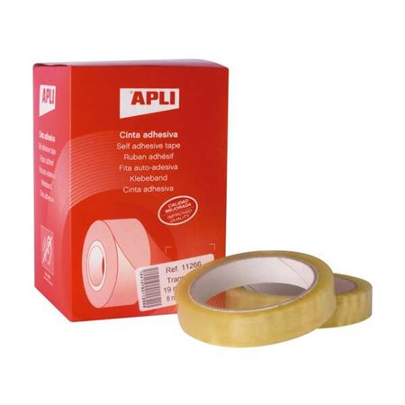 Apli Pacote de 8 Fitas Adesivas Transparentes 19 mm x 66 m