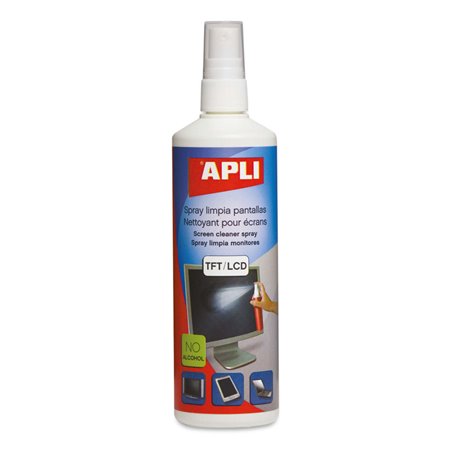 Spray limpador de tela Apli TFT/LCD - Conteúdo 250ml - Remove manchas e poeira - Mantém as telas limpas e livres de bactérias