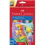 Lápis aquarela Faber-Castell Classic Color Pacote de 36 lápis aquarela hexagonais + pincel - Resistência à quebra - Cores sortid