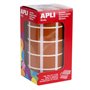 Apli Brown Square Gomets - 20x20mm - 59 Folhas Pré-cortadas - 1770 Gomets por Rolo - Ideal para Atividades Infantis - Normas EN-