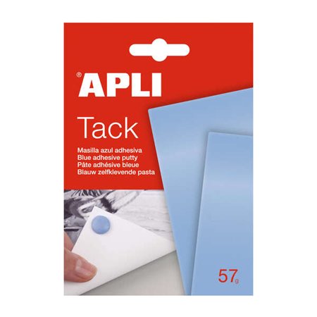 Apli Tack Blue Putty 57g - Reutilizável - Não Deixa Resíduos - Fácil de Moldar Azul