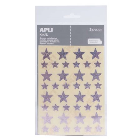 Apli Holographic Star Gomets - Tamanho 12,5mm e 19,5mm - Adesivo Permanente - 120 Gomets por Saco - Desenvolvimento de Habilidad