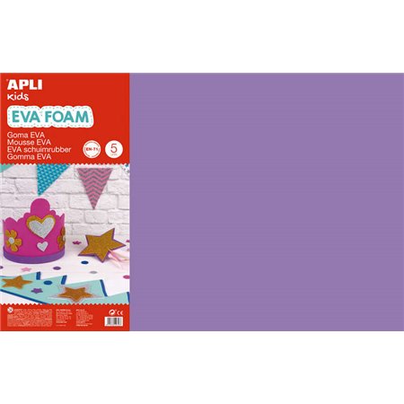 Apli Lilás Eva Borracha 600x400 - 5 Folhas de Espuma Macia e Flexível