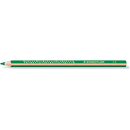 Lápis de cor triangular Staedtler Jumbo Noris 128 - Chumbo 4 mm - Resistência à quebra - Design ergonômico - Cor verde