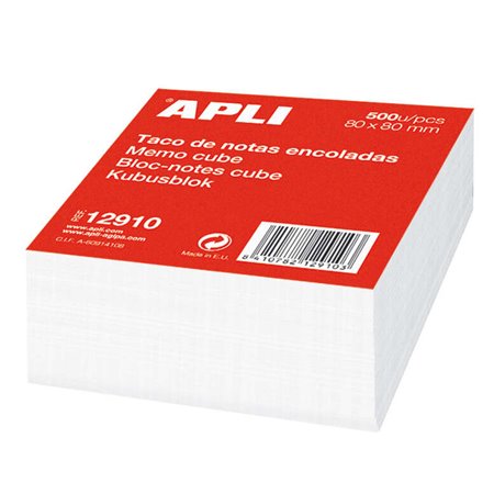 Bloco de Notas Apli 80x80 - 500 Folhas - Adesivo - Branco