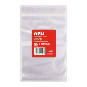Apli Pacote de 100 Sacos Autovedantes 120 x 180 mm - Fechamento Seguro - Seguro para Alimentos Apli Pacote de 100 Sacos Autovedantes 120 x 180 mm - Fechamento Seguro - Seguro para Alimentos