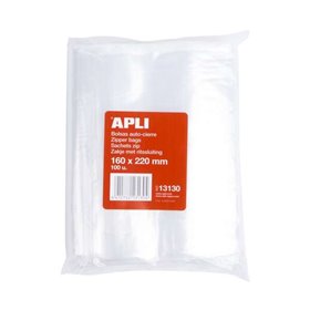 Apli Pacote de 100 Sacos Autovedantes 160 x 220 mm - Fechamento Seguro - Seguro para Alimentos Apli Pacote de 100 Sacos Autovedantes 160 x 220 mm - Fechamento Seguro - Seguro para Alimentos