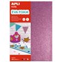 Apli Glitter Eva Borracha A4 4 Folhas - Branco, Preto, Vermelho e Azul - Ideal para Artesanato e Decoração