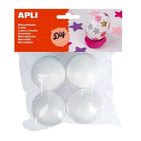 Apli Pacote de 4 Bolas Porexpan Ø 50 mm - Cor Branca