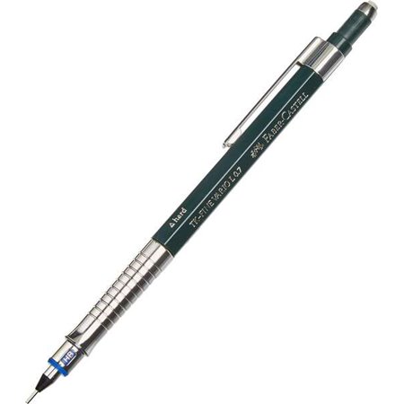 Lápis Mecânico Faber-Castell TK-Fine Vario L HB 0,7mm - Com Borracha - Clipe de Metal - Cor Verde